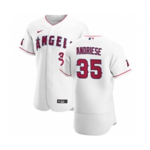 Men's Nike Los Angeles Angels #35 Matt Andriese White Home 2020 Authentic Player Baseball Jersey