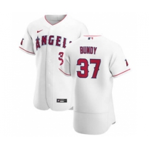 Men's Nike Los Angeles Angels #37 Dylan Bundy White Home 2020 Authentic Player Baseball Jersey
