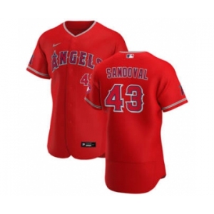 Men's Nike Los Angeles Angels #43 Patrick Sandoval Red Alternate 2020 Authentic Player Baseball Jersey