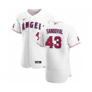 Men's Nike Los Angeles Angels #43 Patrick Sandoval White Home 2020 Authentic Player Baseball Jersey