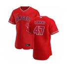 Men's Nike Los Angeles Angels #47 Griffin Canning Red Alternate 2020 Authentic Player Baseball Jersey