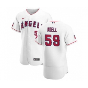 Men's Nike Los Angeles Angels #59 Jo Adell White Home 2020 Authentic Player Baseball Jersey