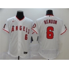 Men's Nike Los Angeles Angels #6 Anthony Rendon White Flex Base Home Stitched Baseball Jersey