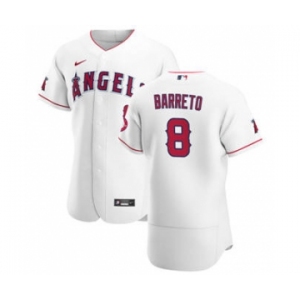 Men's Nike Los Angeles Angels #8 Franklin Barreto White Home 2020 Authentic Player Baseball Jersey