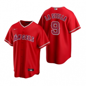 Men's Nike Los Angeles Angels #9 Tommy La Stella Red Alternate Stitched Baseball Jersey