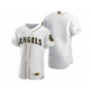 Men's Nike Los Angeles Angels Blank White 2020 Authentic Golden Edition Baseball Jersey