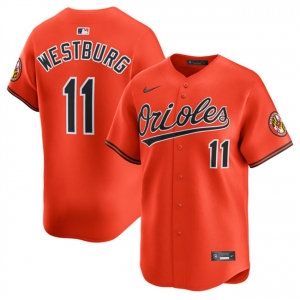 Men's Baltimore Orioles #11 Jordan Westburg Orange 2025 2nd Alternate Limited Cool Base Stitched Baseball Jersey