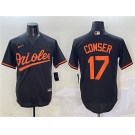 Men's Baltimore Orioles #17 Colton Cowser Black Cool Base Stitched Jersey