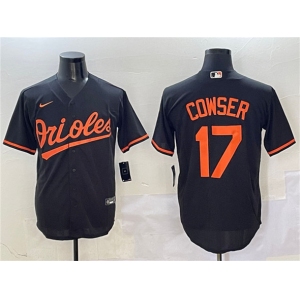 Men's Baltimore Orioles #17 Colton Cowser Black Cool Base Stitched Jersey