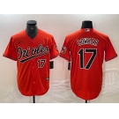 Men's Baltimore Orioles #17 Colton Cowser Number Orange Cool Base Stitched Jersey