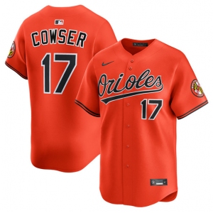 Men's Baltimore Orioles #17 Colton Cowser Orange 2025 2nd Alternate Limited Stitched Baseball Jersey