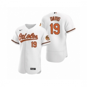 Men's Baltimore Orioles #19 Chris Davis Nike White Authentic 2020 Home Jersey