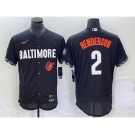 Men's Baltimore Orioles #2 Gunnar Henderson Black 2023 City Connect Flex Base Stitched Jersey 1