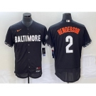 Men's Baltimore Orioles #2 Gunnar Henderson Black 2023 City Connect Flex Base Stitched Jersey