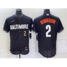 Men's Baltimore Orioles #2 Gunnar Henderson Number Black 2023 City Connect Flex Base Stitched Jersey