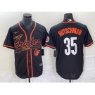 Men's Baltimore Orioles #35 Adley Rutschman Black With Patch Cool Base Stitched Baseball Jersey