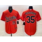 Men's Baltimore Orioles #35 Adley Rutschman Number Orange Stitched Cool Base Nike Jersey