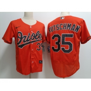 Men's Baltimore Orioles #35 Adley Rutschman Orange Stitched Flex Base Nike Jersey