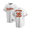 Men's Baltimore Orioles #35 Adley Rutschman White Cool Base Stitched Jersey