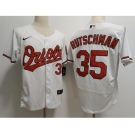 Men's Baltimore Orioles #35 Adley Rutschman White Stitched Flex Base Nike Jersey