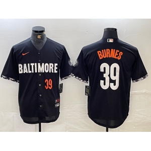 Men's Baltimore Orioles #39 Corbin Burnes Number Black 2023 City Connect Cool Base Stitched Jersey