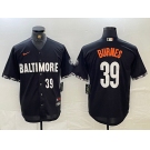 Men's Baltimore Orioles #39 Corbin Burnes Number Black 2023 City Connect Cool Base Stitched Jerseys