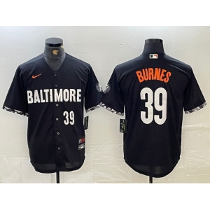 Men's Baltimore Orioles #39 Corbin Burnes Number Black 2023 City Connect Cool Base Stitched Jerseys
