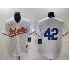 Men's Baltimore Orioles #42 Jackie Robinson White Stitched Cool Base Nike Jersey