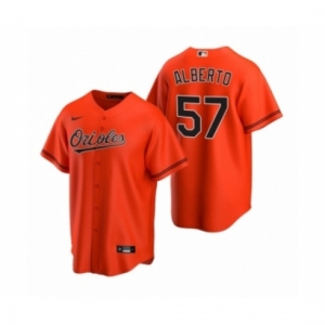 Men's Baltimore Orioles #57 Hanser Alberto Nike Orange 2020 Replica Alternate Jersey