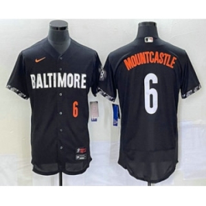 Men's Baltimore Orioles #6 Ryan Mountcastle Number Black 2023 City Connect Flex Base Stitched Jersey2