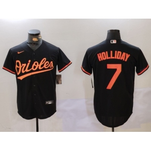 Men's Baltimore Orioles #7 Jackson Holliday Black Cool Base Jersey