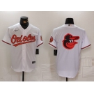 Men's Baltimore Orioles Big Logo White 2024 Home Limited Cool Base Stitched Baseball Jersey