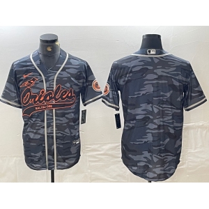 Men's Baltimore Orioles Blank Gray Camo Cool Base Stitched Jersey