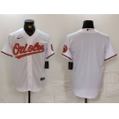 Men's Baltimore Orioles Blank White 2024 Home Limited Cool Base Stitched Baseball Jersey