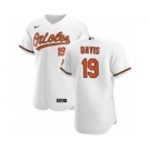 Men's Nike Baltimore Orioles #19 Chris Davis White Home 2020 Authentic Player Baseball Jersey