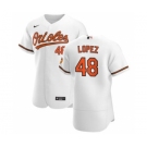 Men's Nike Baltimore Orioles #48 Jorge Lopez White Home 2020 Authentic Player Baseball Jersey