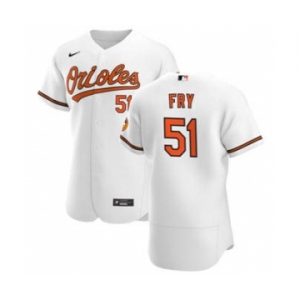 Men's Nike Baltimore Orioles #51 Paul Fry White Home 2020 Authentic Player Baseball Jersey