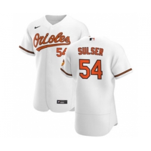 Men's Nike Baltimore Orioles #54 Cole Sulser White Home 2020 Authentic Player Baseball Jersey