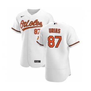 Men's Nike Baltimore Orioles #87 Ramon Urias White Home 2020 Authentic Player Baseball Jersey