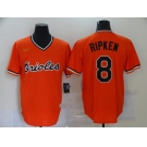 Nike Men's Mitchell and Ness Baltimore Orioles #8 Cal Ripken Authentic Orange Throwback Baseball Jersey