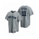 Boston Red Sox #11 Rafael Devers Nike Gray Cooperstown Collection Road Jerse