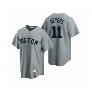 Boston Red Sox #11 Rafael Devers Nike Gray Cooperstown Collection Road Jerse