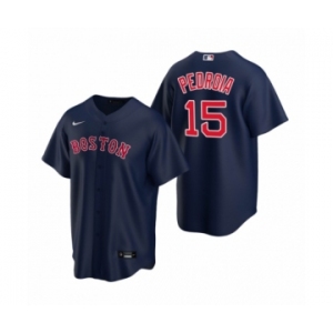 Boston Red Sox #15 Dustin Pedroia Nike Navy Replica Alternate Jersey