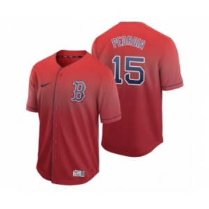 Boston Red Sox #15 Dustin Pedroia Red Fade Nike Jersey