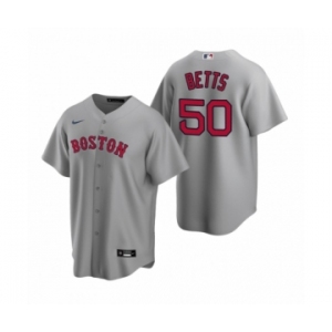 Boston Red Sox #50 Mookie Betts Nike Gray Replica Road Jersey