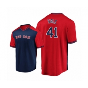 Chris Sale Boston Red Sox #41 Navy Red Iconic Player Majestic Jersey