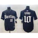 Men's Boston Red Sox #10 Trevor Story Black Gothic Vapor Limited Stitched Baseball Jersey