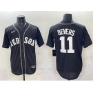 Men's Boston Red Sox #11 Rafael Devers Black Lights Out Limited Stitched Baseball Jersey