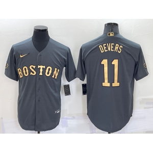 Men's Boston Red Sox #11 Rafael Devers Grey 2022 All Star Stitched Cool Base Nike Jersey