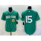 Men's Boston Red Sox #15 Dustin Pedroia Green 2025 City Connect Limited Stitched Baseball Jersey